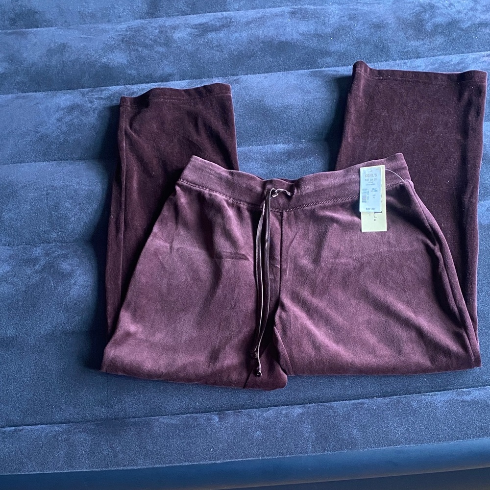 NWT!!! Kohl's "Red Chocolate" Jogger Pants